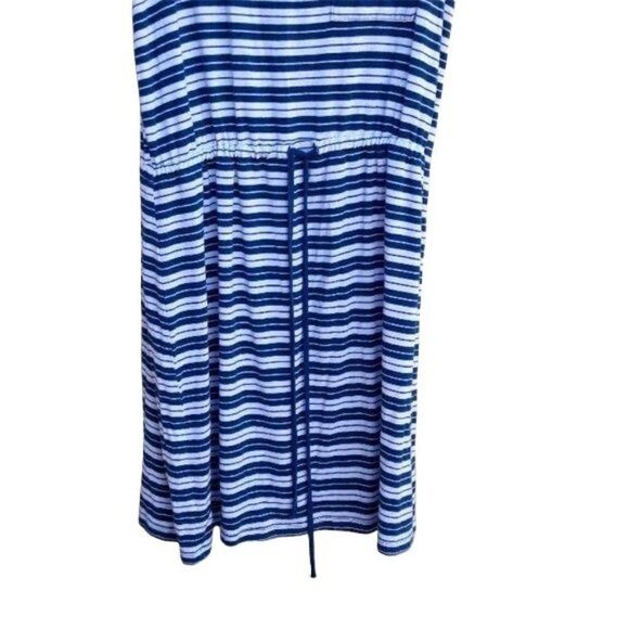 Olive & Oak Casual Nautical Striped Sleeveless Tank Dress Drawstring Waist Sz M - Picture 5 of 8